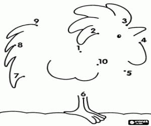 kolorowanka Kogut narysować punkt-punkt