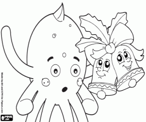 kolorowanka Kolędy z Pypus z dzwonami