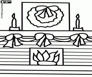 kolorowanka Kominek z Girlandy choinkowe