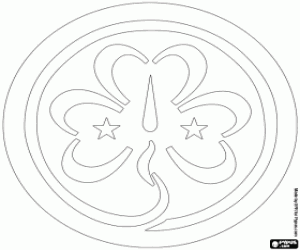 kolorowanka Koniczyny, logo WAGGGS