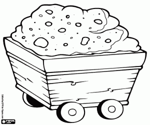 kolorowanka Kopalnia koszyk z materiału wykopu