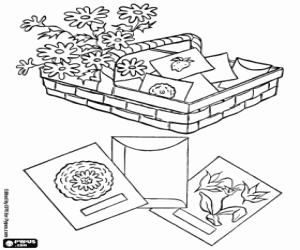 kolorowanka Kosz kwiatów wiosna