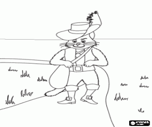 kolorowanka Kot z buty i torby