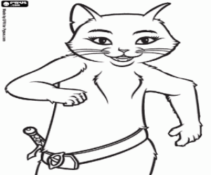 kolorowanka Kotek, przyjaciółka kot w butach