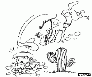 kolorowanka Kowboj spadł z konia