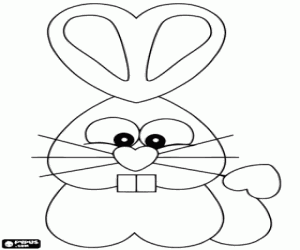 kolorowanka Królik serca