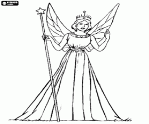 kolorowanka Królowej Wróżek z koroną