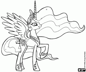 kolorowanka Księżniczka Celestia z Equestria