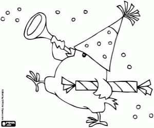 kolorowanka Kurczak i nowy rok