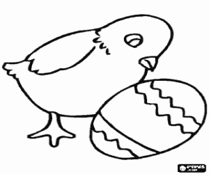 kolorowanka Kurczak oglądanie Pisanka