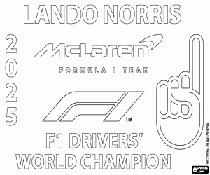 kolorowanka Lando Norris, mistrz F1 w 2025 roku