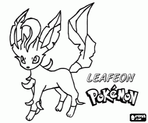 kolorowanka Leafeon, Pokémon