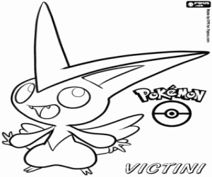 kolorowanka Legendarny Pokémon Victini