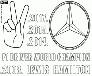 kolorowanka Lewis Hamilton, 2017 F1 mistrzem