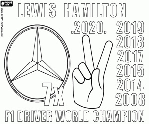kolorowanka Lewis Hamilton, mistrz F1 x7