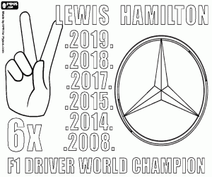 kolorowanka Lewis Hamilton, mistrz świata x6