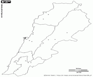 kolorowanka Liban mapa