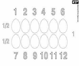 kolorowanka Liczyć się dwanaście jaj, tuzin