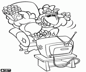 kolorowanka Lilica kura i telewizji