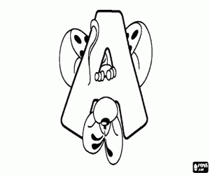 kolorowanka Litera A myszką trochę złośliwy