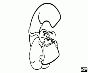 kolorowanka Litera C z myszką trochę złośliwy