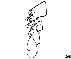 kolorowanka Litera F z myszką trochę złośliwy