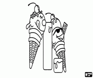 kolorowanka Litera I z dwoma lodami