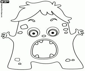 kolorowanka Litera A, potwora z broni