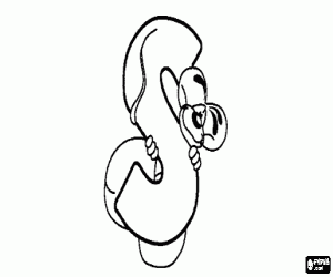 kolorowanka Litera S z myszką trochę złośliwy