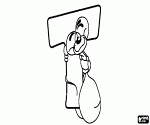 kolorowanka Litera T z myszką trochę złośliwy