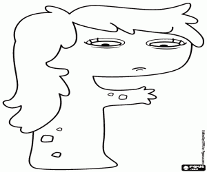 kolorowanka Litery F, potwór w profilu