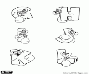 kolorowanka Litery G R i małą mysz