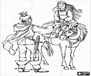 kolorowanka Logiczne książąt i koń