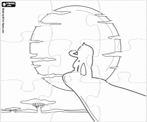 kolorowanka Logiczne Pypus jako Król Lew