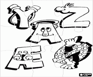 kolorowanka Logiczne śmieszne litery