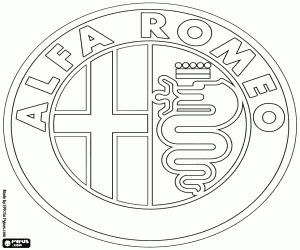 kolorowanka Logo Alfa Romeo