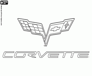 kolorowanka Logo Chevrolet Corvette