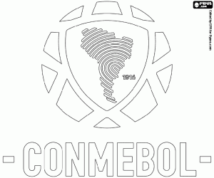 kolorowanka Logo Conmebol, piłka nożna Ameryki Południowej