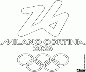 kolorowanka Logo Igrzysk Olimpijskich 2026 Mediolan-Cortina