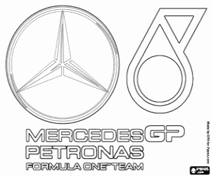 kolorowanka Logo Mercedes GP Petronas F1 Team