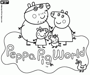 kolorowanka Logo parku rozrywki Peppa Pig World