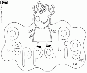 kolorowanka Logo Peppa Pig, Świnka Peppa