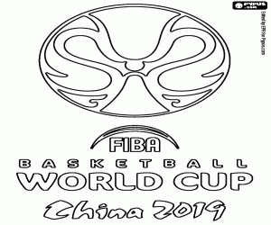 kolorowanka Logo Pucharu Świata w koszykówce FIBA 2019