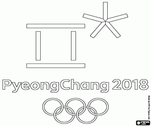 kolorowanka Logo: PyeongChang 2018