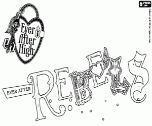kolorowanka Logo Rebels, Ever After High