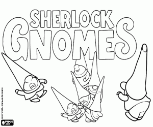 kolorowanka Logo Sherlock Gnomes z gnomy