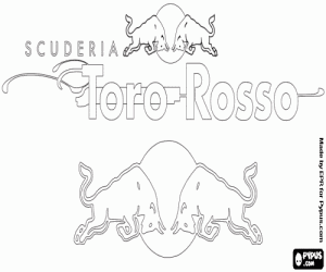 kolorowanka Logo STR, Scuderia Toro Rosso