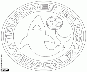 kolorowanka Logo Tiburones Rojos de Veracruz