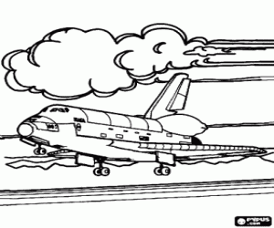kolorowanka Lądowanie promu kosmicznego