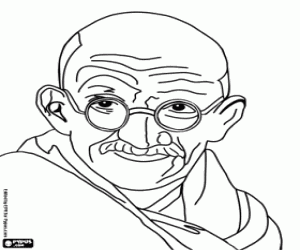 kolorowanka Mahatma Gandhi, pokojowej walki